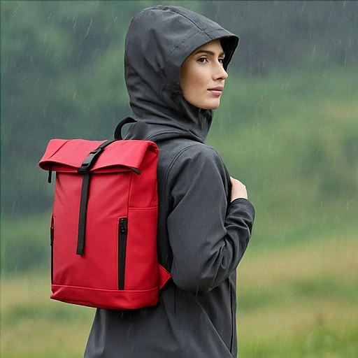 Nepromokavý červený batoh Jessica Bags M3982