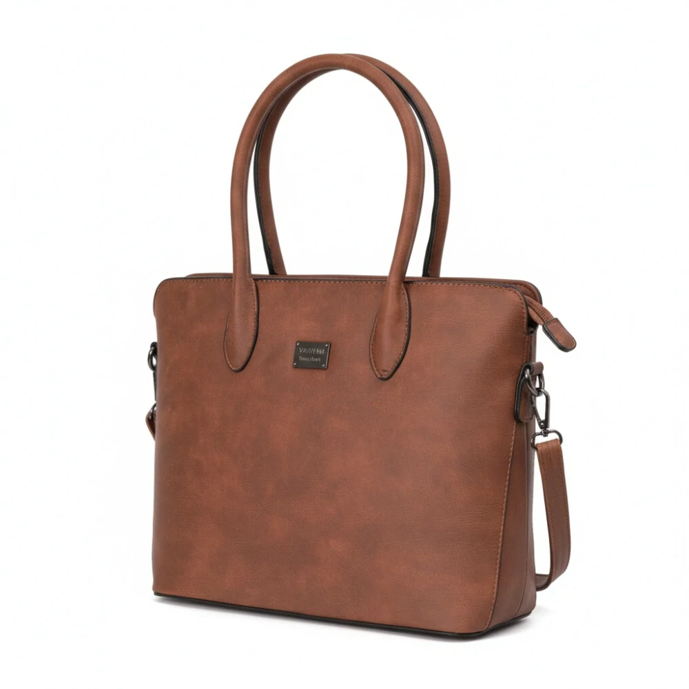 Elegantní hnědá dámská kabelka Tessra – 3v1 (do ruky, na rameno, crossbody)