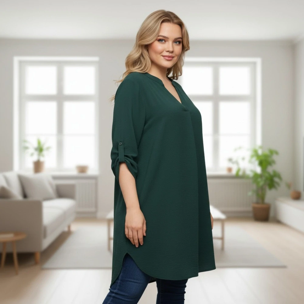 Dámská dlouhá tunika Lea zelená barva 