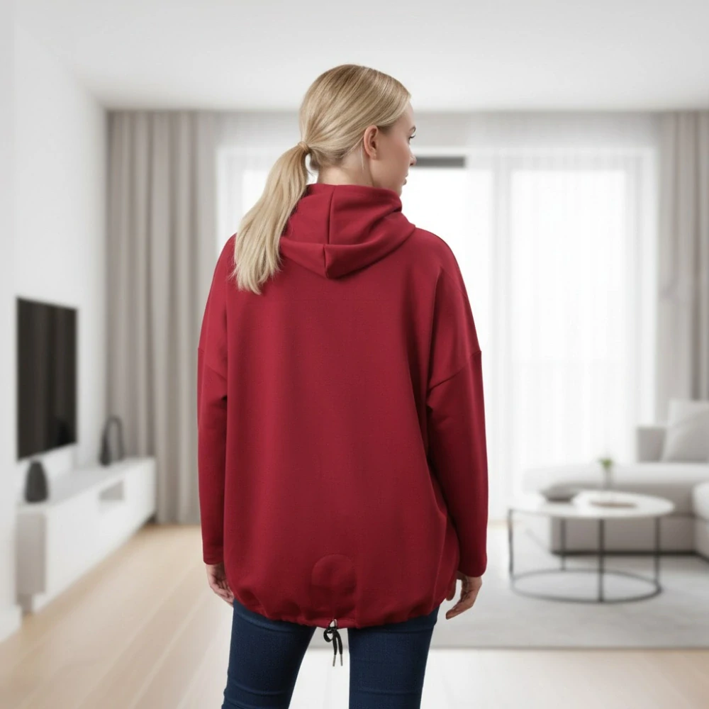 Dámská mikina Eli XL-XXXL - tmavě červená