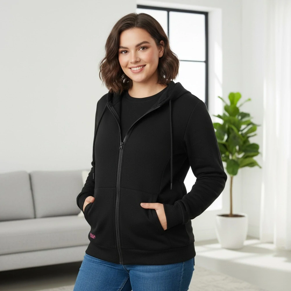 Dámská černá mikina Benter 55074  XL-4XL 