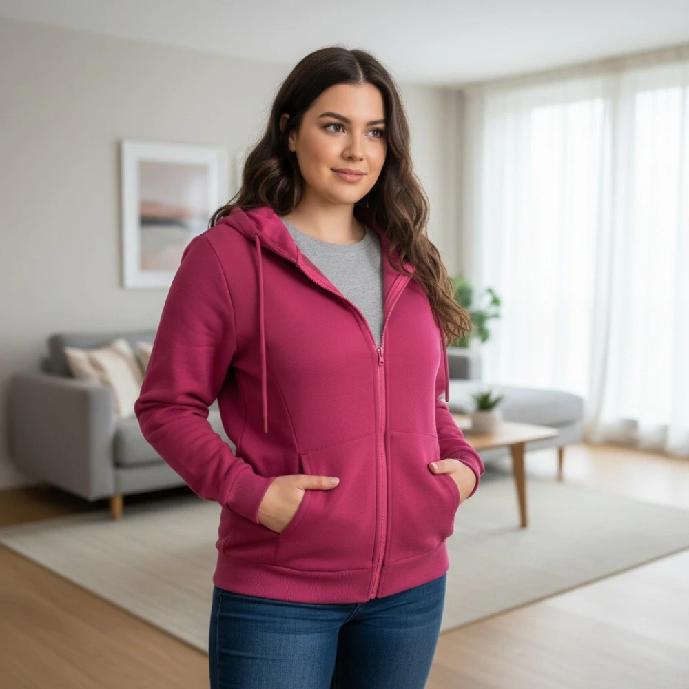 Dámská růžová mikina Benter 55074 XL-4XL