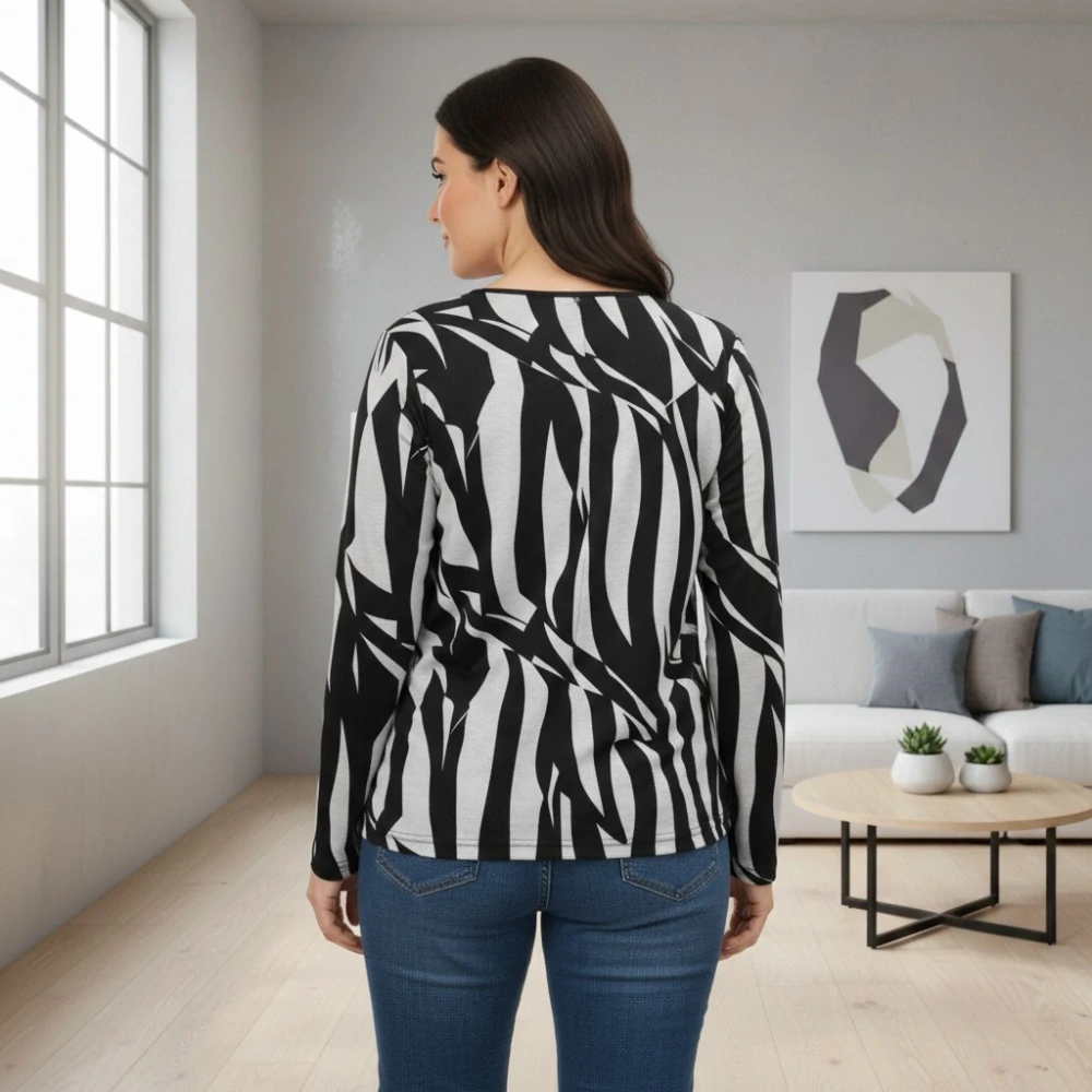 Dámské bílé triko se vzorem Ketis L-4XL