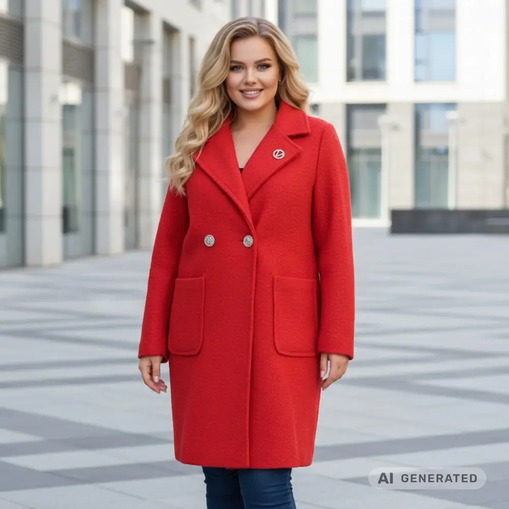 Dámský jarní červený kabát Liz uni M-XXL-979