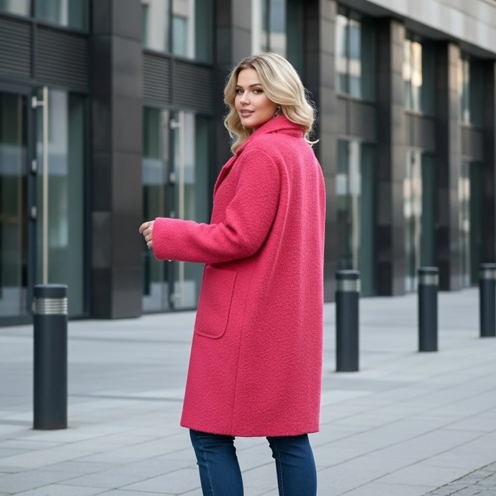 Dámský jarní korálový kabát Liz uni M-XXL-974
