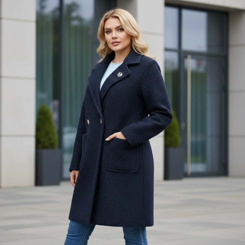 Dámský jarní tmavě modrý kabát Liz uni M-XXL-973