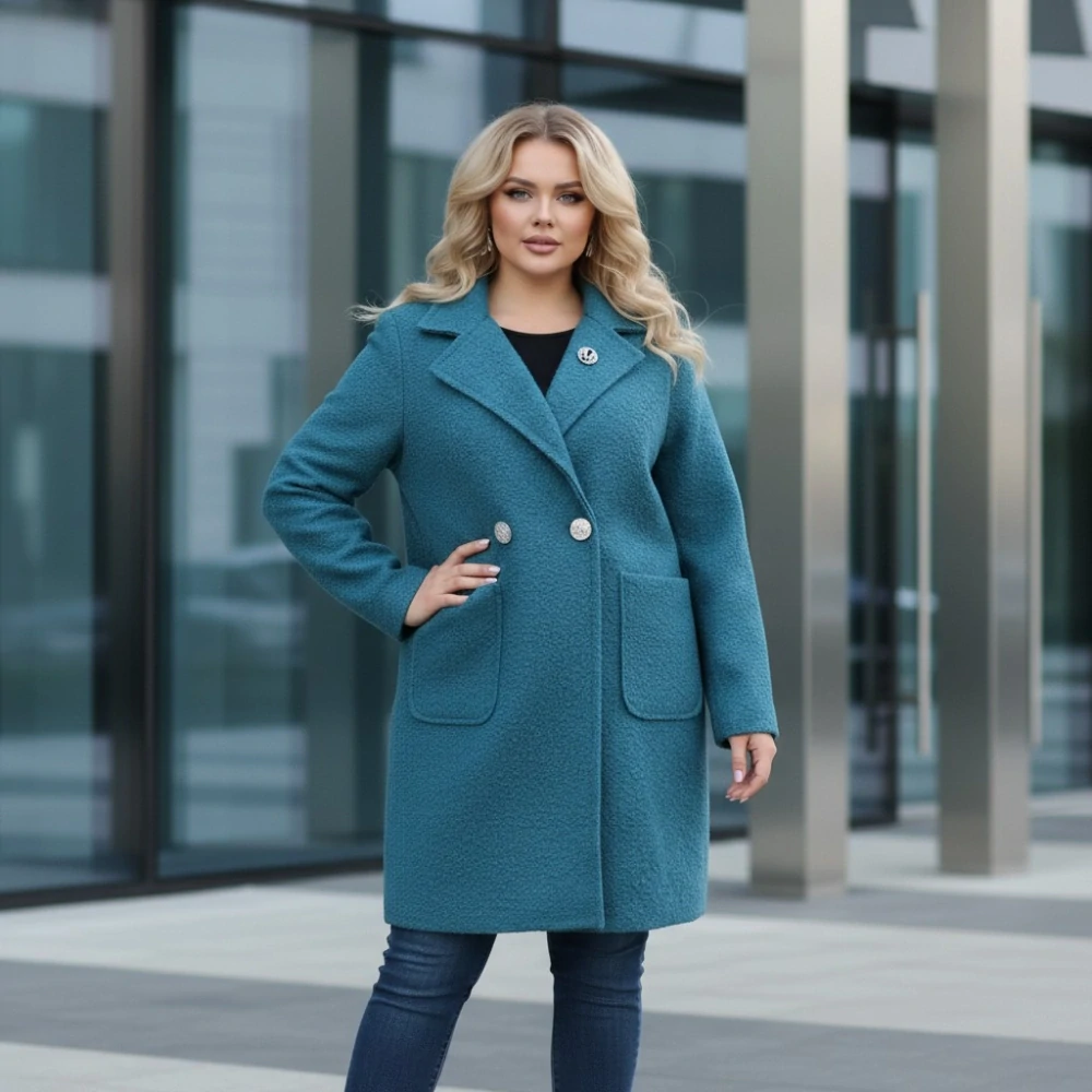 Dámský jarní petrol kabát Liz uni M-XXL-971