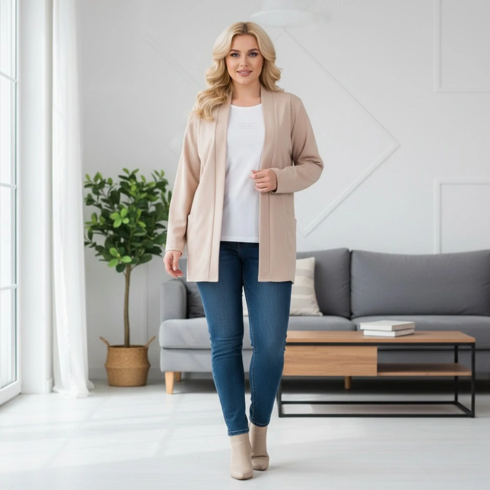 Dámský kardigan Sylwia béžový M3488