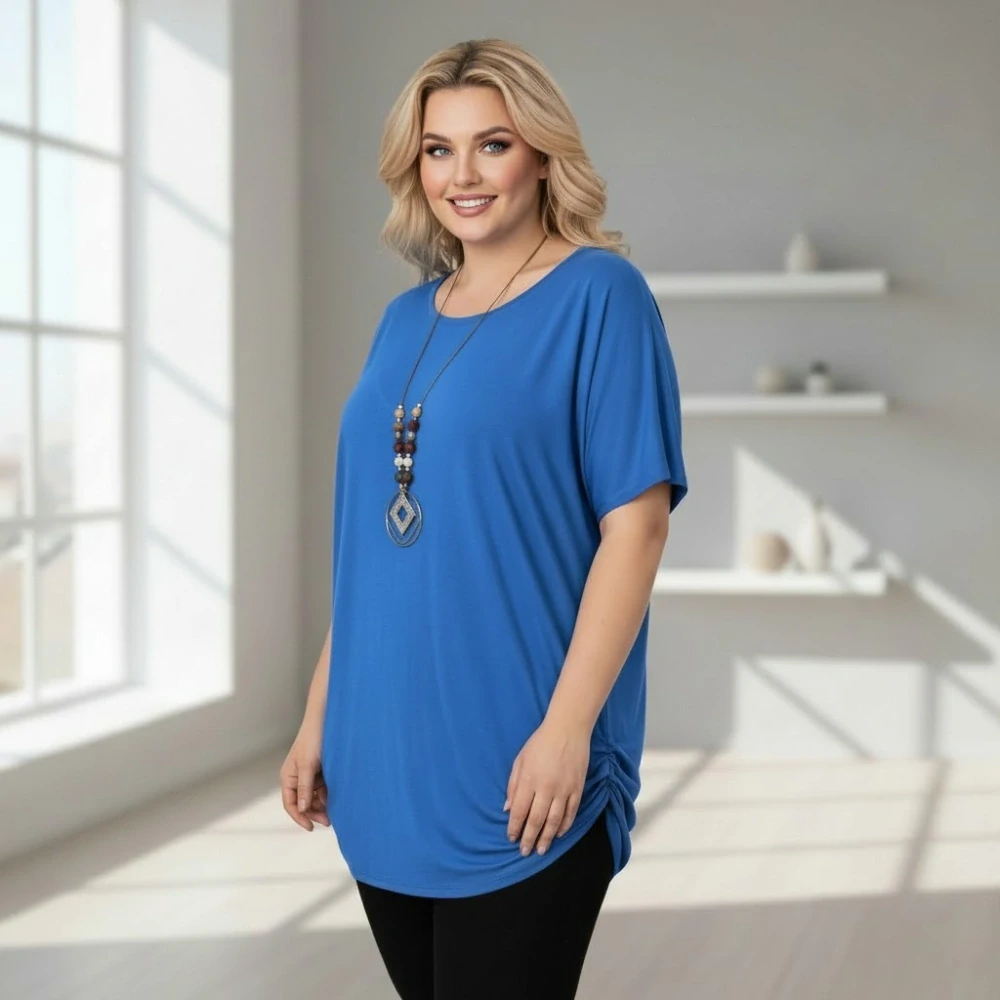 Dámské modré triko oversize velikost XL - XXXL N2344