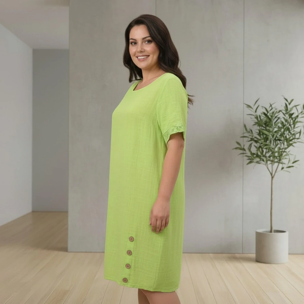 Dámské letní šaty Link moda žlutozelené L621