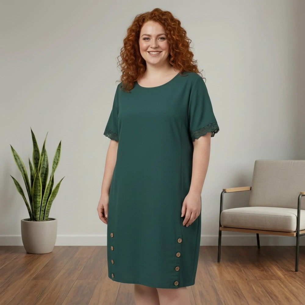 Dámské letní šaty Link moda tmavě zelené L619
