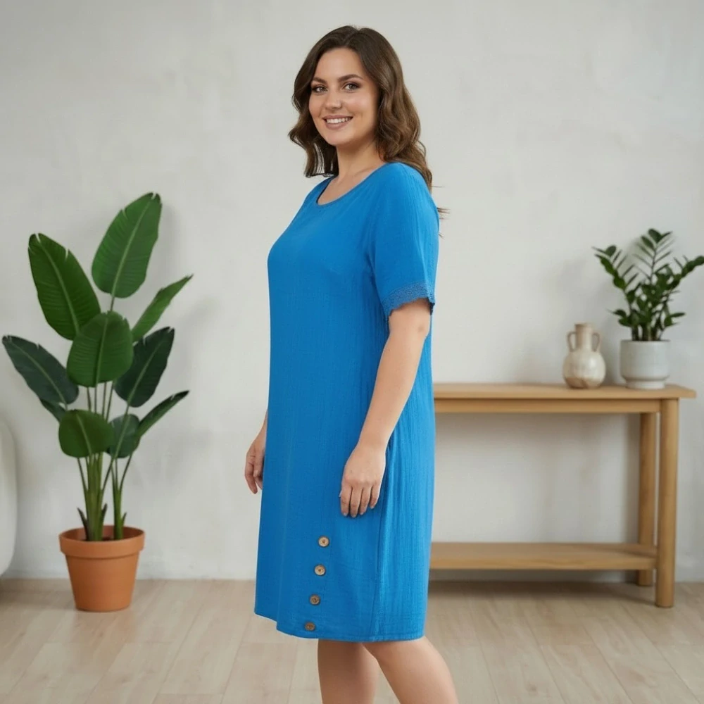 Dámské letní šaty Link moda modré L618