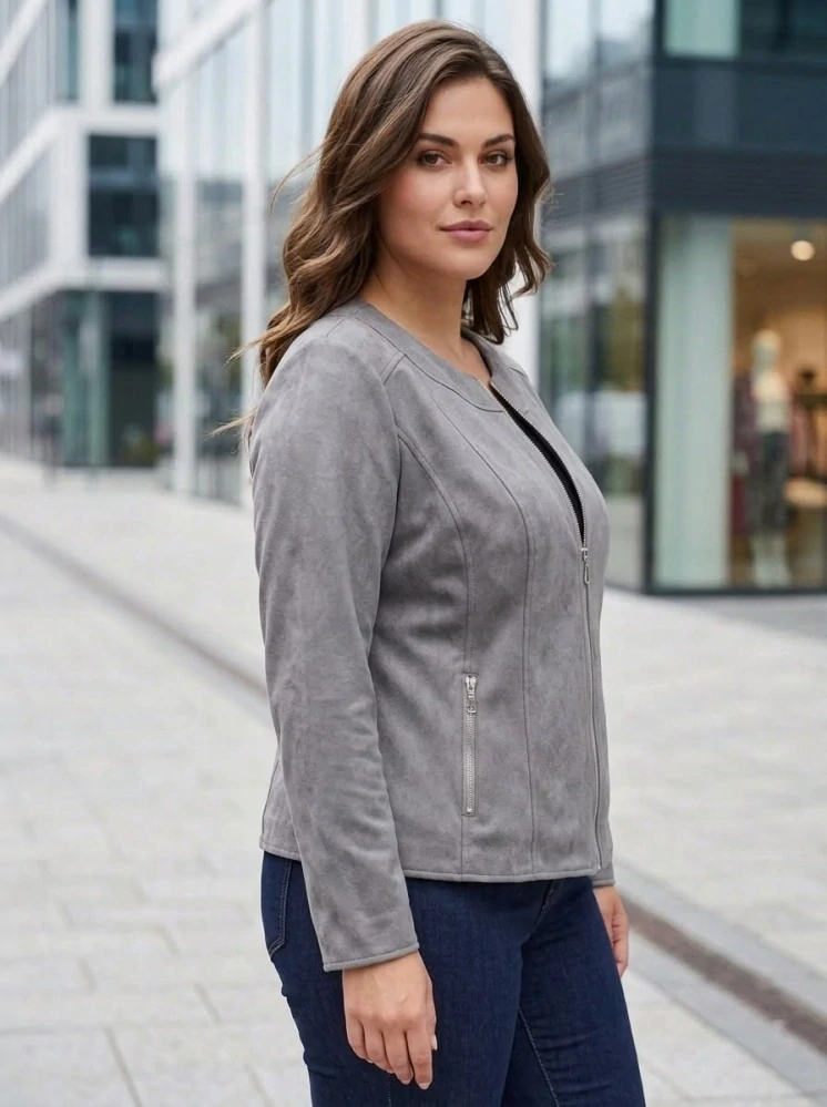 Dámská elegantní šedá bunda Anna 936