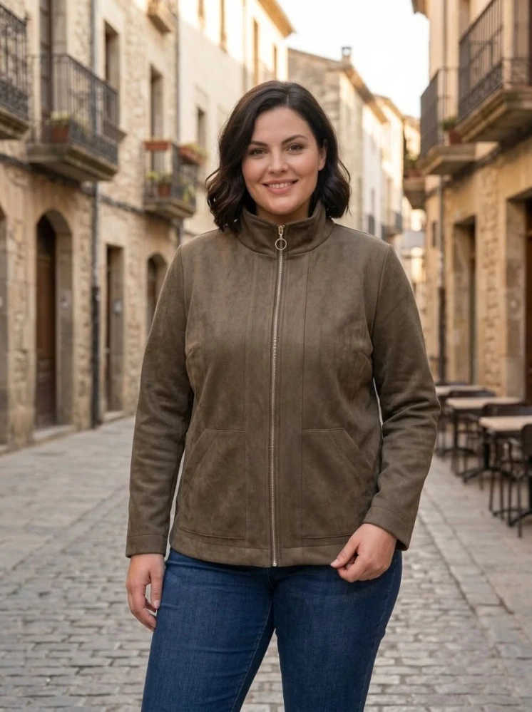 Dámská elegantní khaki bunda Barča 728