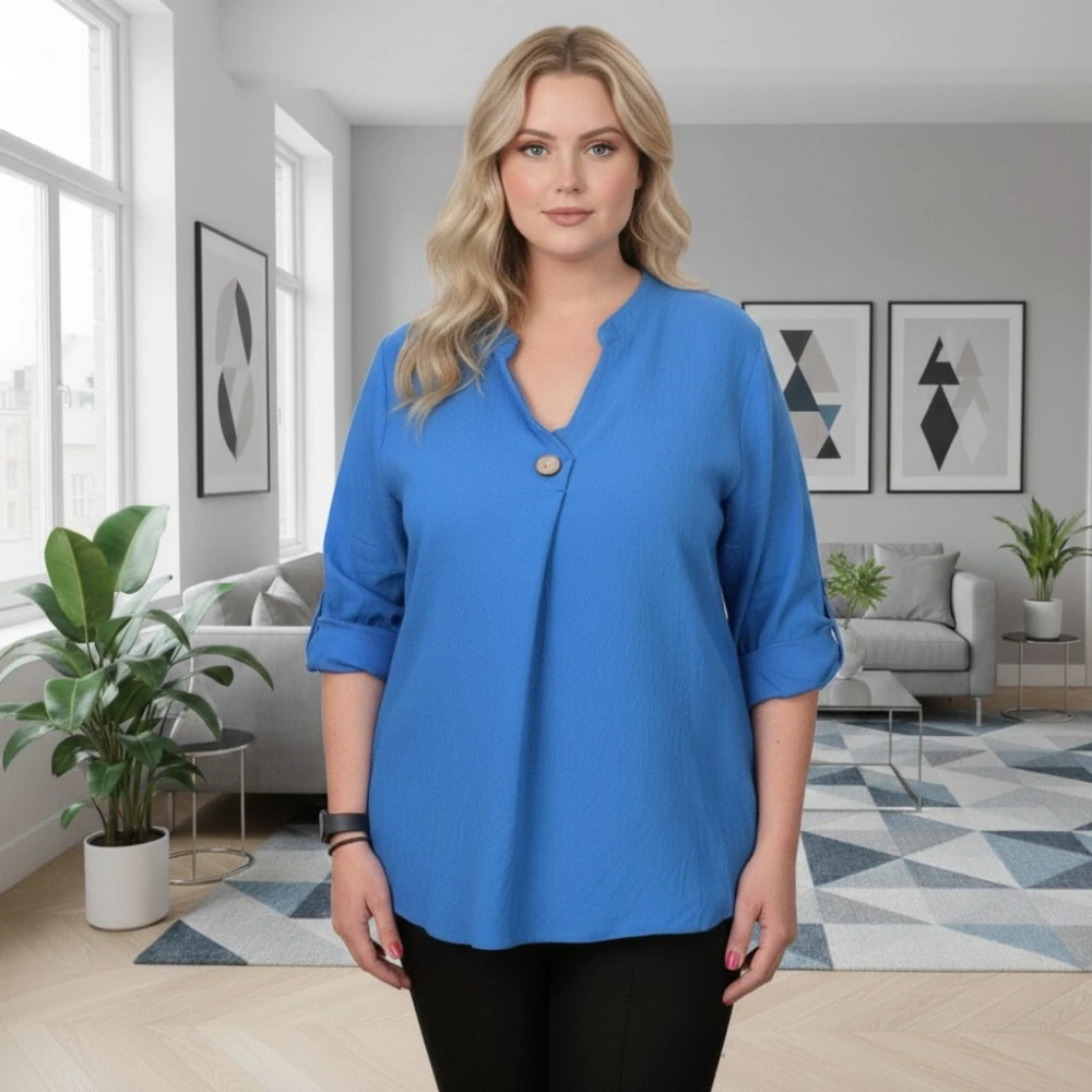 Dámská modrá košile uni velikost L - XXL R1374