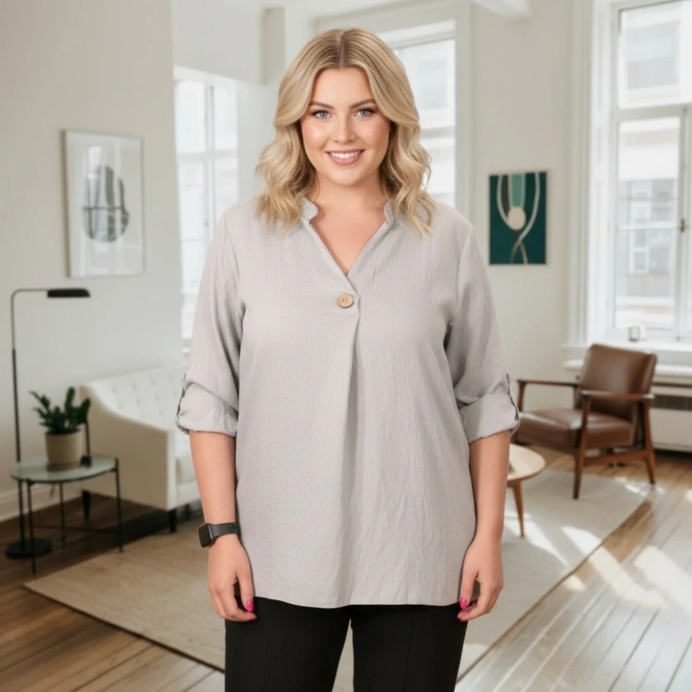 Dámská šedá košile uni velikost L - XXL R1378