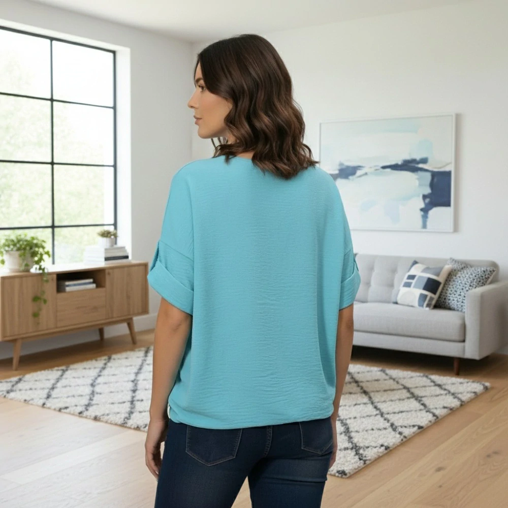 Dámské světle modré triko v uni velikosti XL - XXL S1568