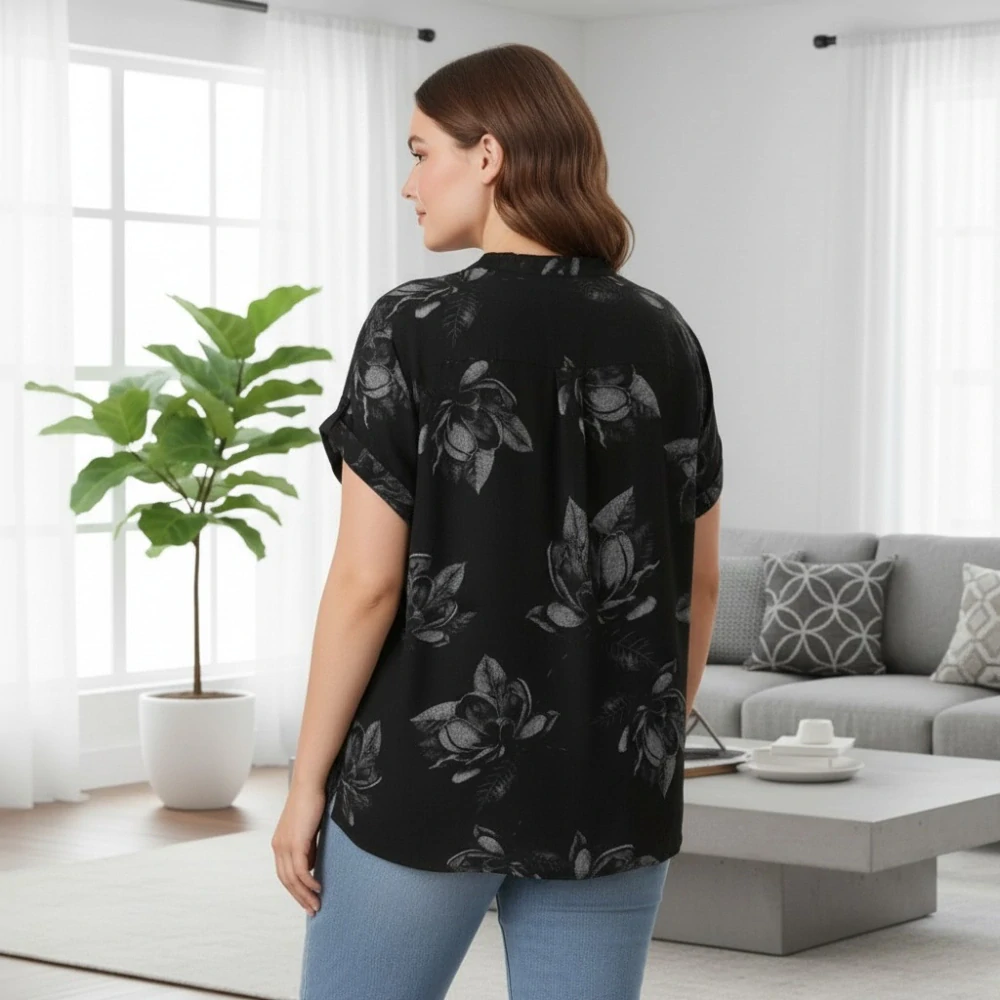 Dámská černá bavlněná košile uni velikost L - XXL P1599