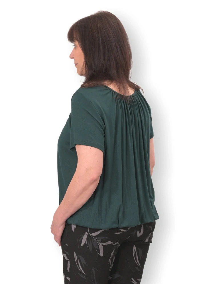 Dámské tmavě zelené triko do gumy Italy moda univerzální velikost L - 4XL P1698