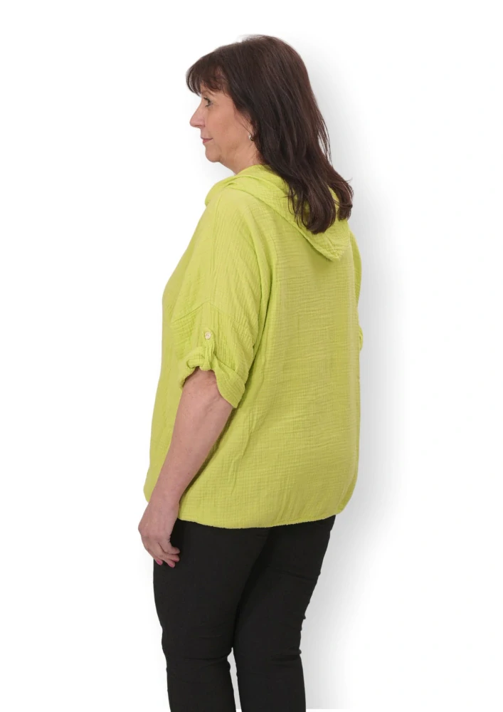Dámská světlá žlutá bavlněná mušelínová mikina uni velikost XL-XXXL M1810