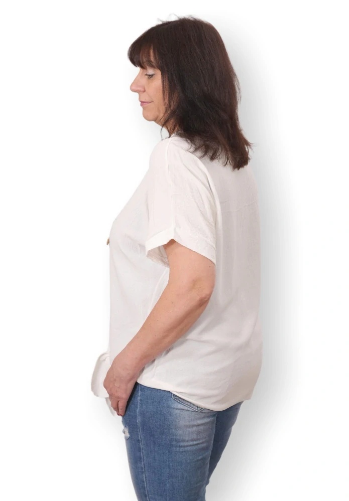 Dámské bílé triko s uzlem uni velikost XL - XXL P2025
