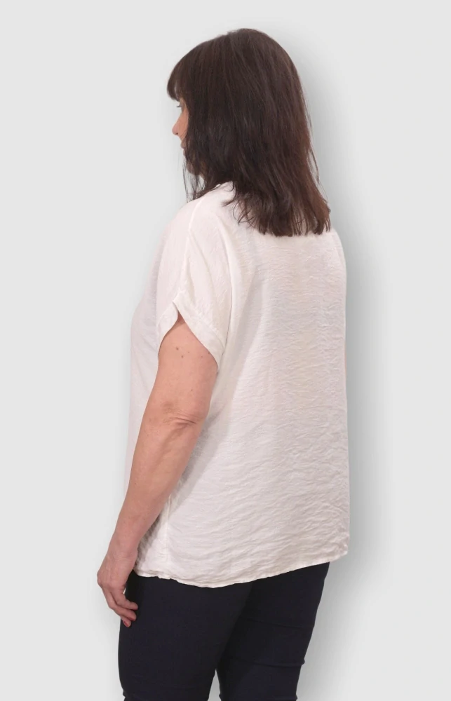 Dámské bílé triko Role fashion Italy moda univerzální velikost XL - XXL O2499