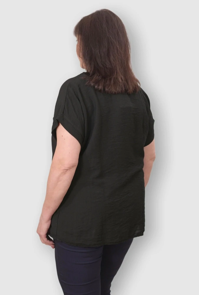 Dámské černé triko Role fashion Italy moda univerzální velikost XL - XXL O2497