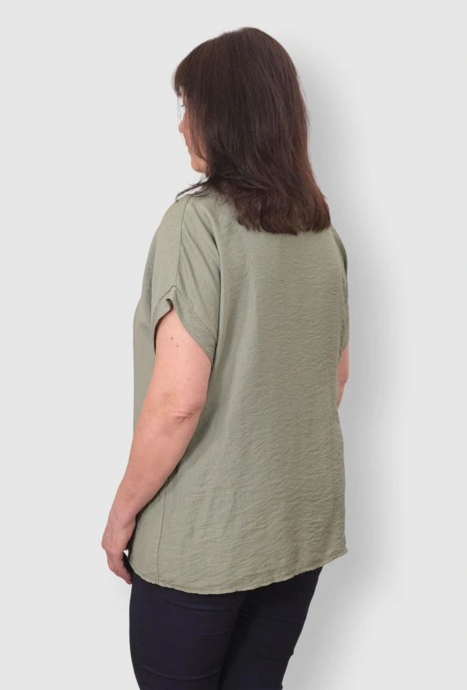 Dámské zelené triko Role fashion Italy moda univerzální velikost L - XXL O2495