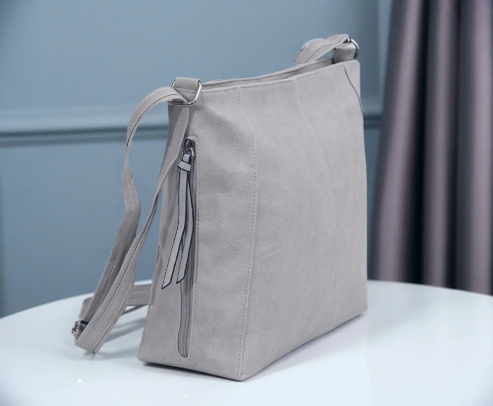 Dámská velká šedá kabelka David Moda L4988