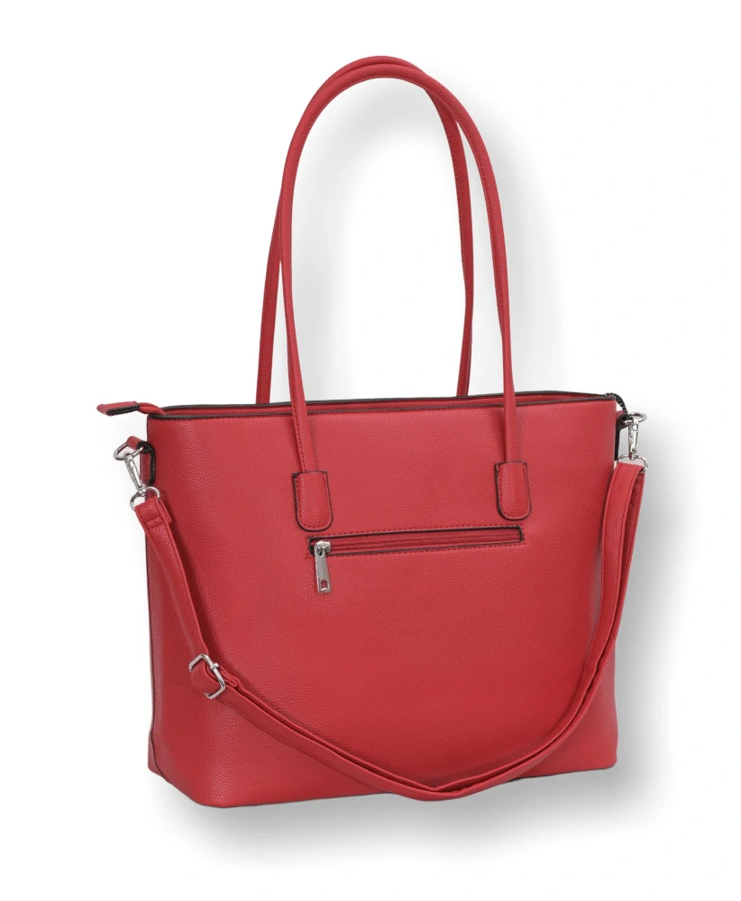 Velká červená shopper kabelka Tessra ve dvou velikostech. Vyberte si větší nebo menší kabelku. L4961