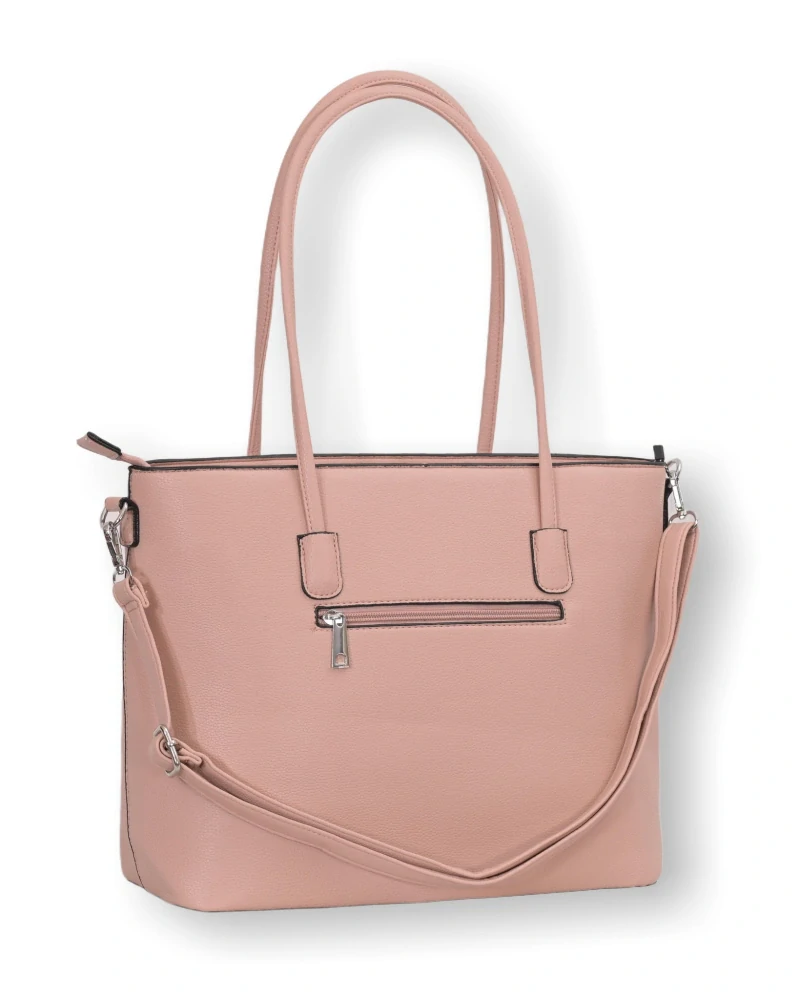 Velká růžová shopper kabelka Tessra ve dvou velikostech. Vyberte si větší nebo menší kabelku.  L4960