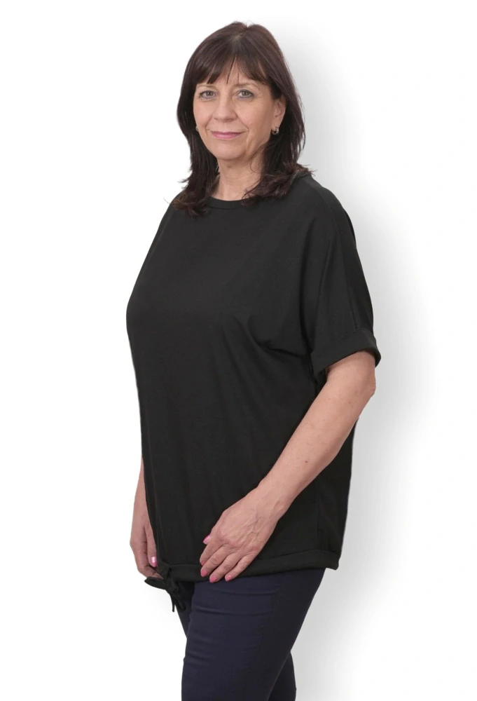 Dámské černé triko nadměrná univerzální velikost XL - 3XL R1305