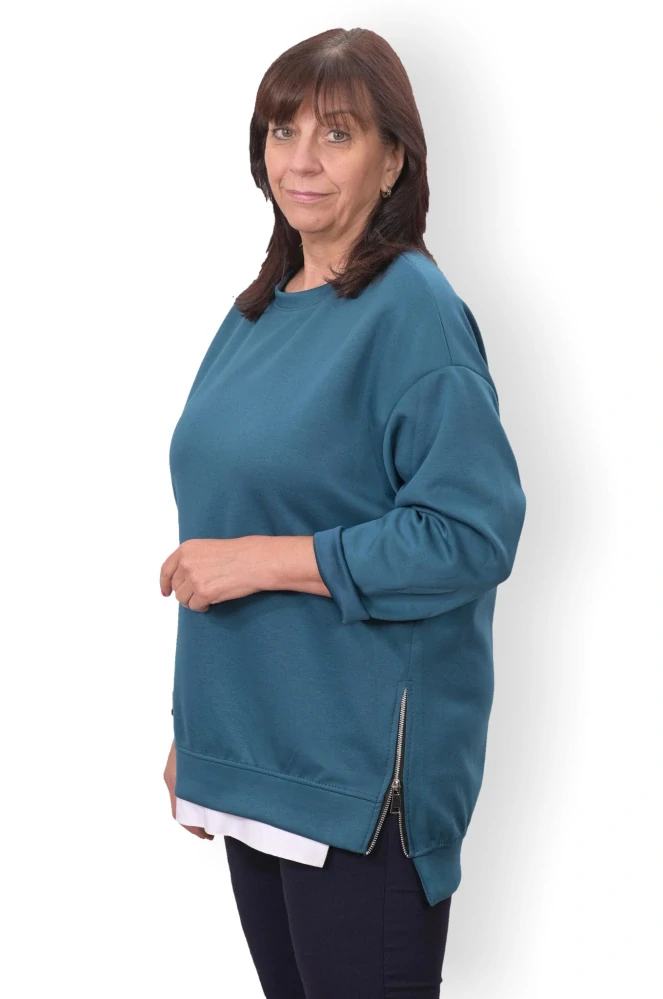 Dámská petrol mikina oversize velikost