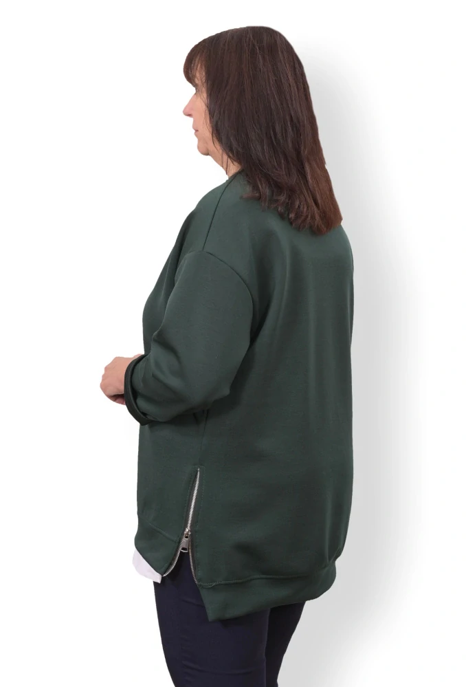 Dámská zelená mikina oversize velikost