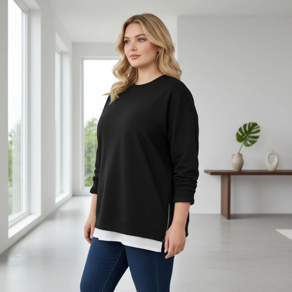 Dámská černá mikina oversize velikost