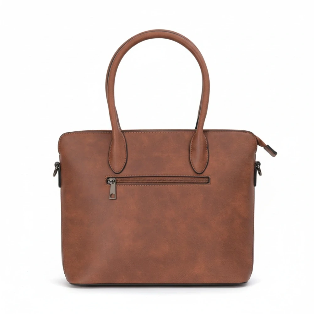 Elegantní hnědá dámská kabelka Tessra – 3v1 (do ruky, na rameno, crossbody)