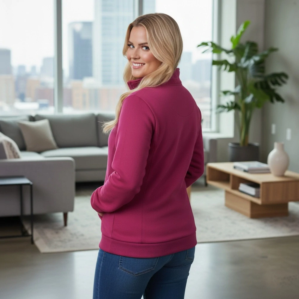 Dámská růžová mikina Benter 55066  XL-4XL 