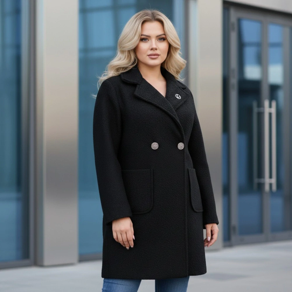 Dámský jarní černý kabát Liz uni M-XXL-980