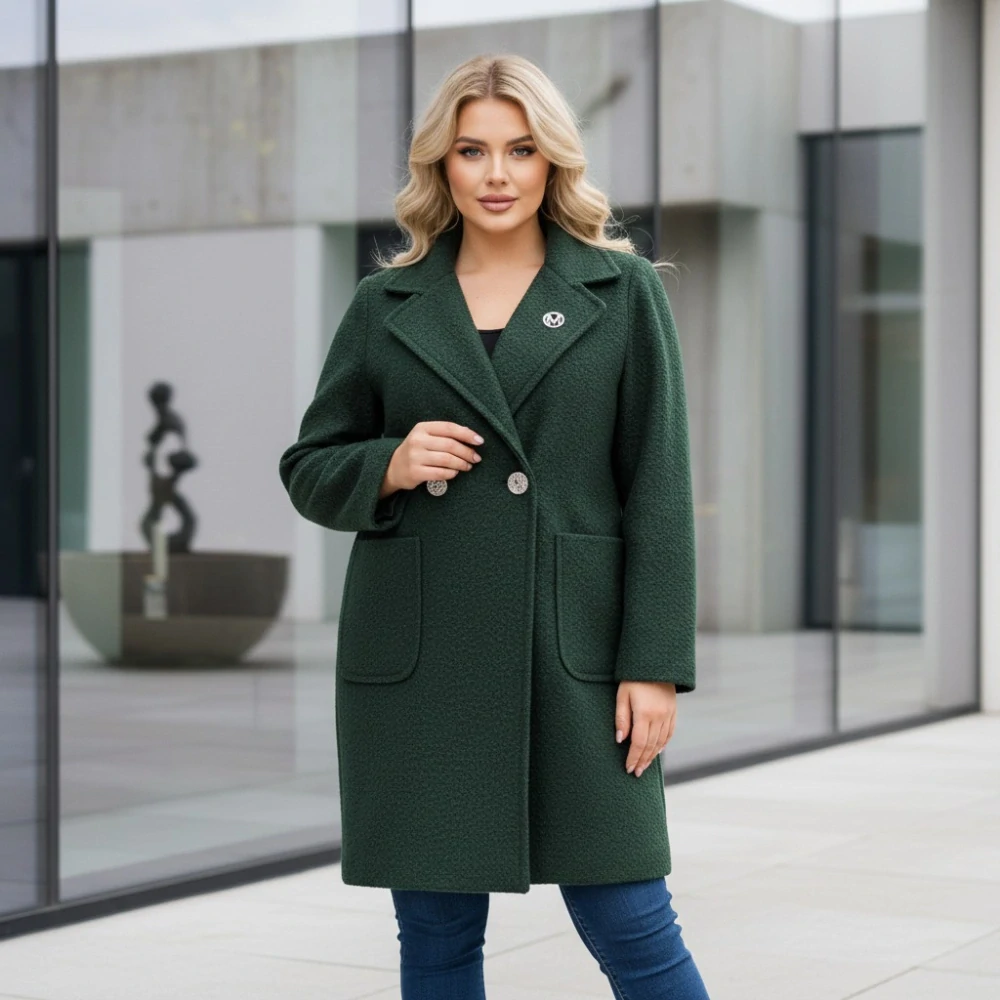 Dámský jarní zelený kabát Liz uni M-XXL-977