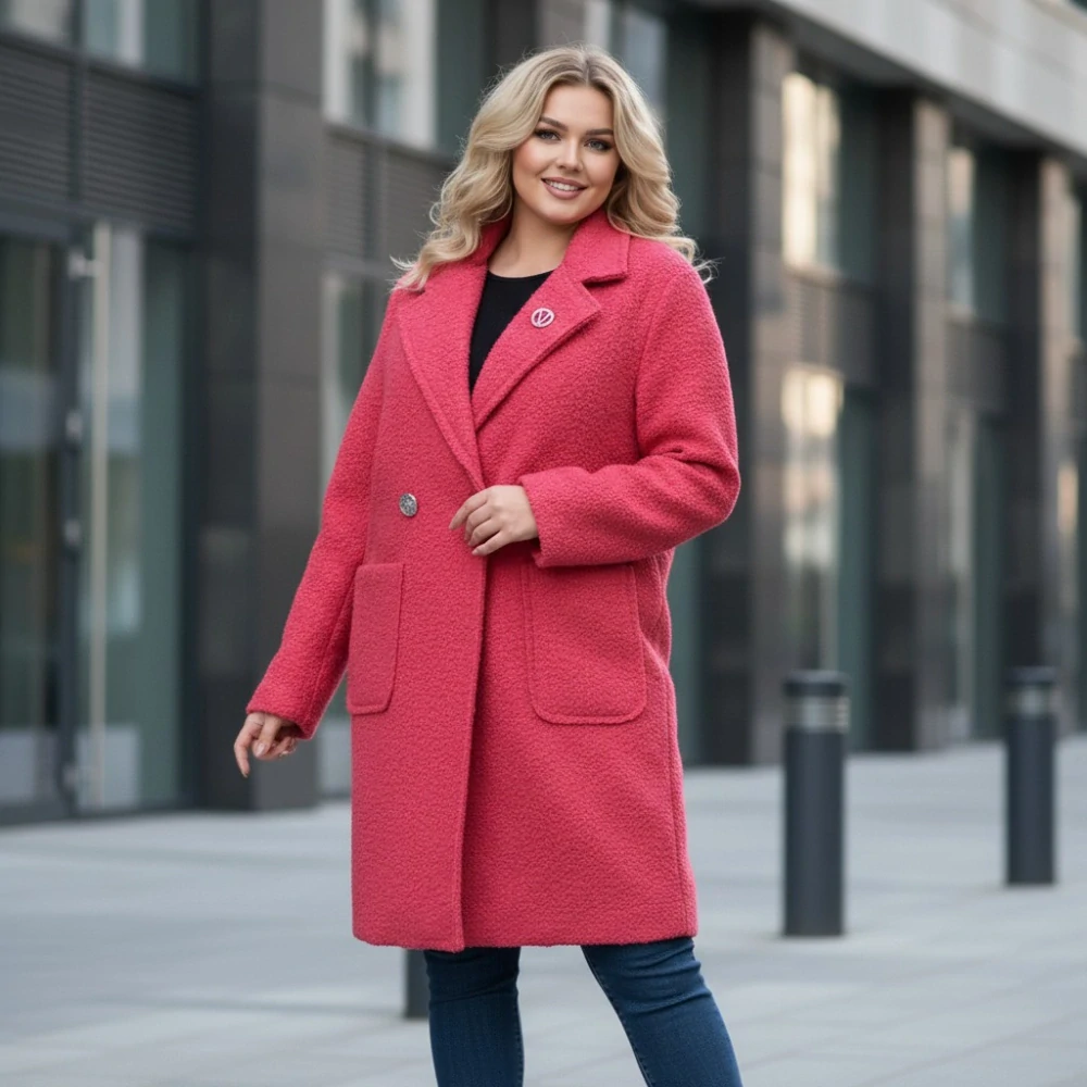 Dámský jarní korálový kabát Liz uni M-XXL-974