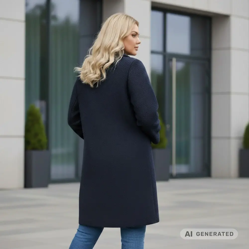 Dámský jarní tmavě modrý kabát Liz uni M-XXL-973