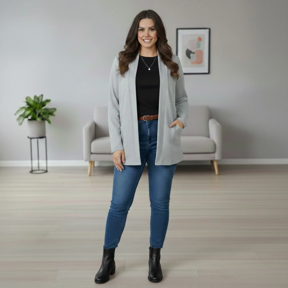 Dámský kardigan Sylwia šedý M3478