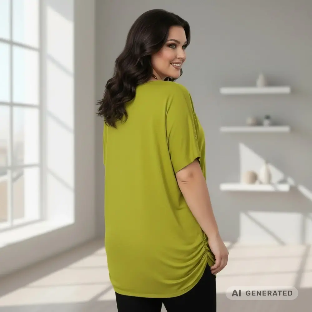 Dámské žlutozelené triko oversize velikost XL - XXXL N2347