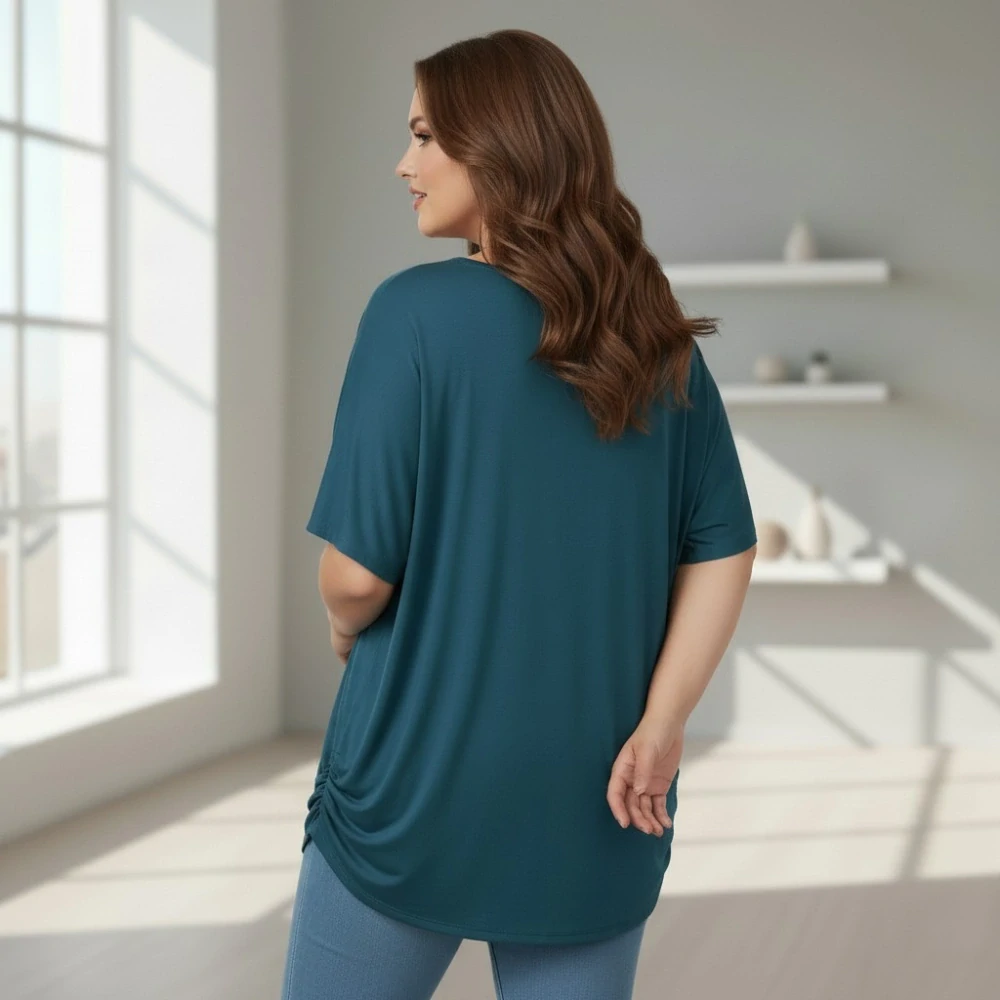 Dámské petrol triko oversize velikost XL - XXXL N2345