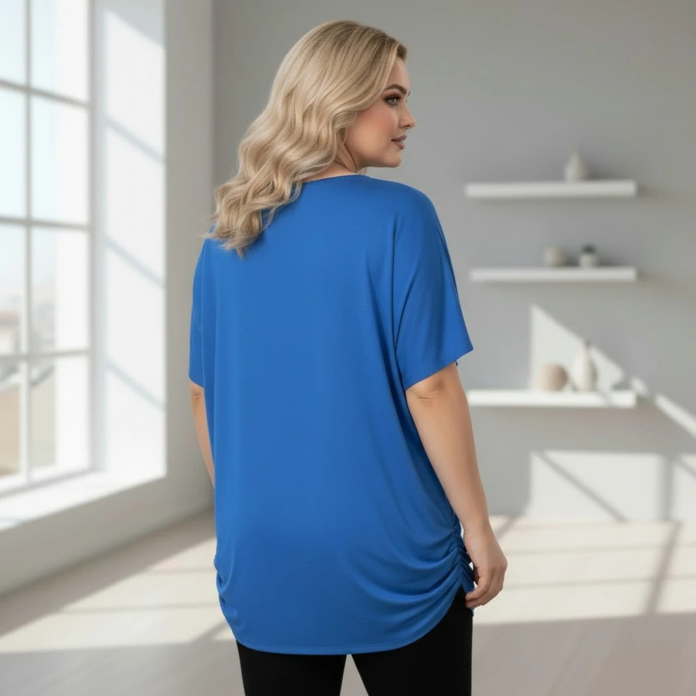 Dámské modré triko oversize velikost XL - XXXL N2344