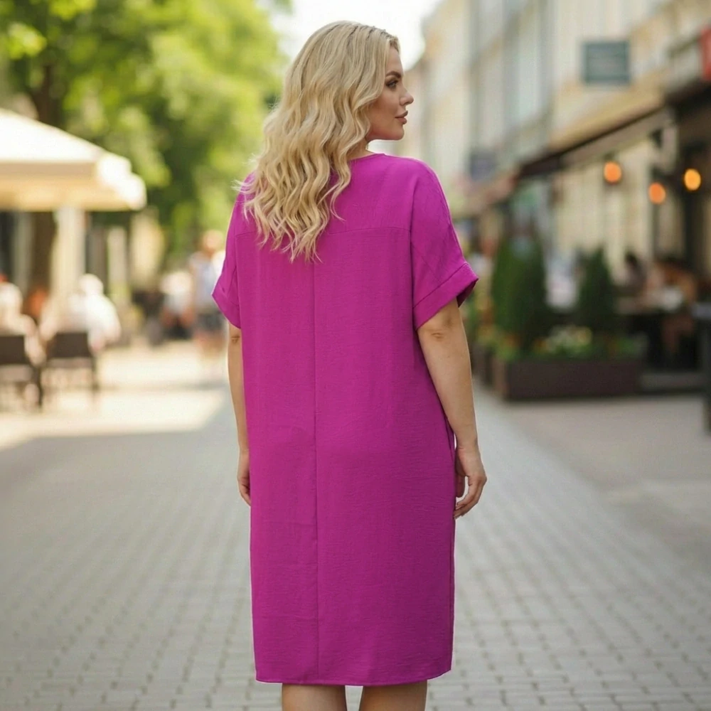 Letní magenta šaty Nina L641