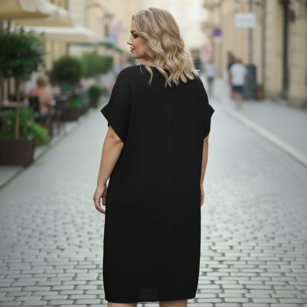 Letní černé šaty Nina L640