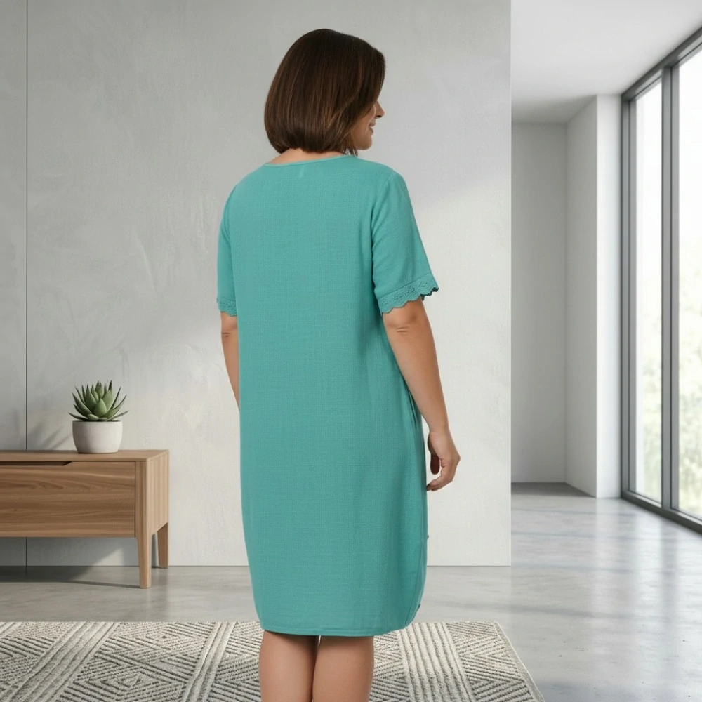 Dámské letní šaty Link moda tyrkysové L624