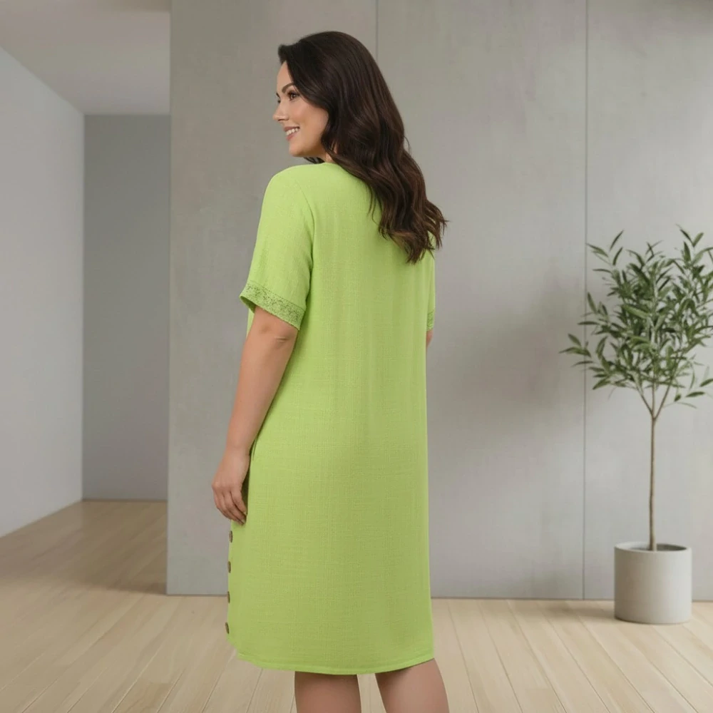 Dámské letní šaty Link moda žlutozelené L621