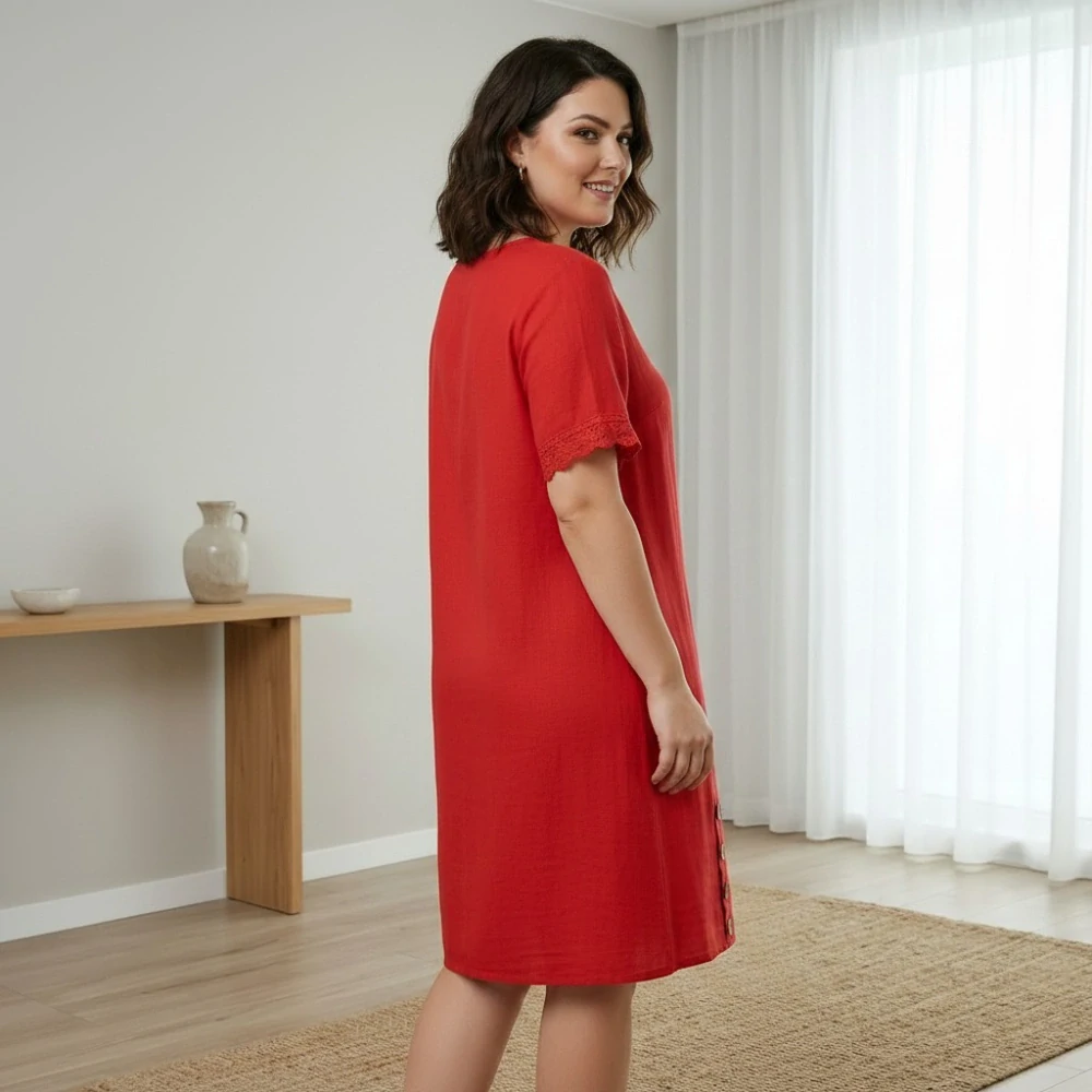 Dámské letní šaty Link moda červené L620